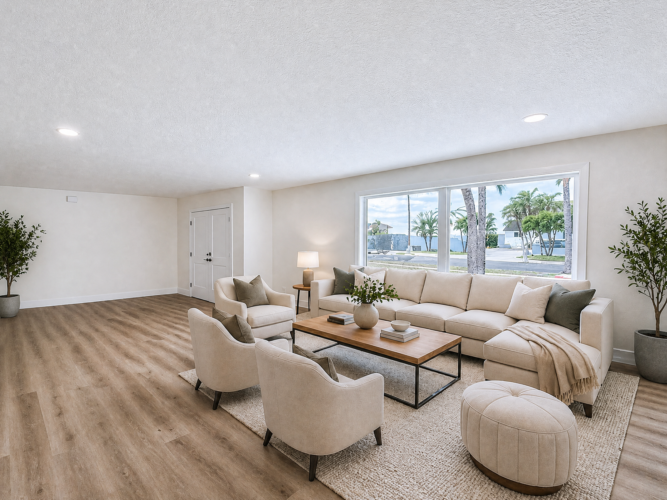 Gulf Boulevard whole-home remodel staged living room
