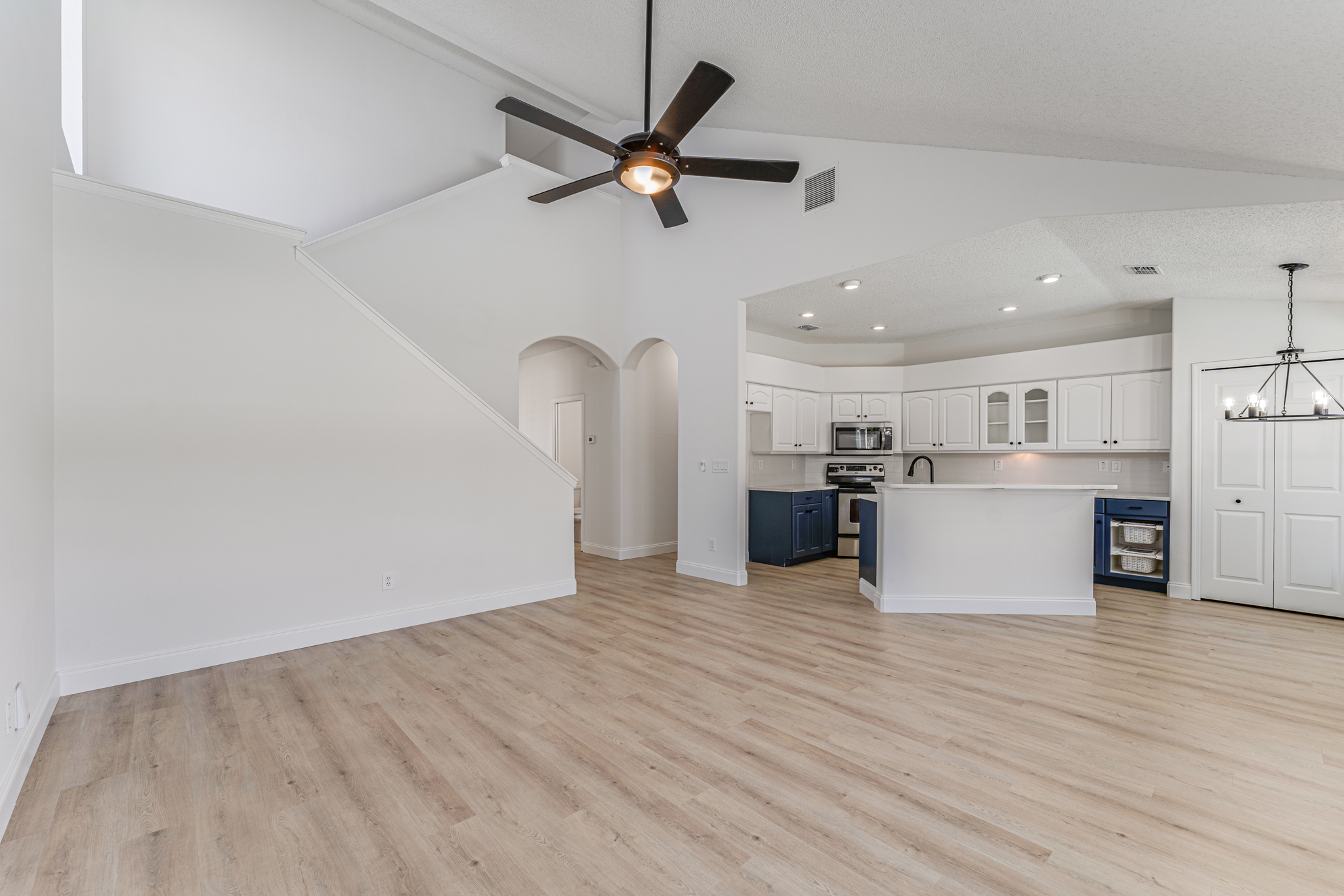 Tampa Bay whole home remodeling — open-plan whole home kitchen and living room remodel