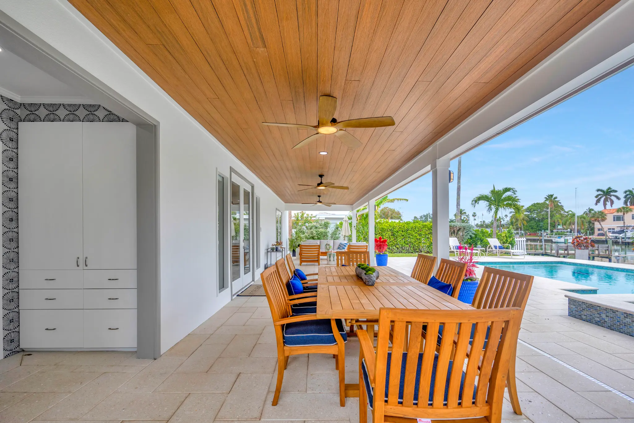 Tampa Bay whole home remodeling — completed covered outdoor kitchen and whole home remodeling project