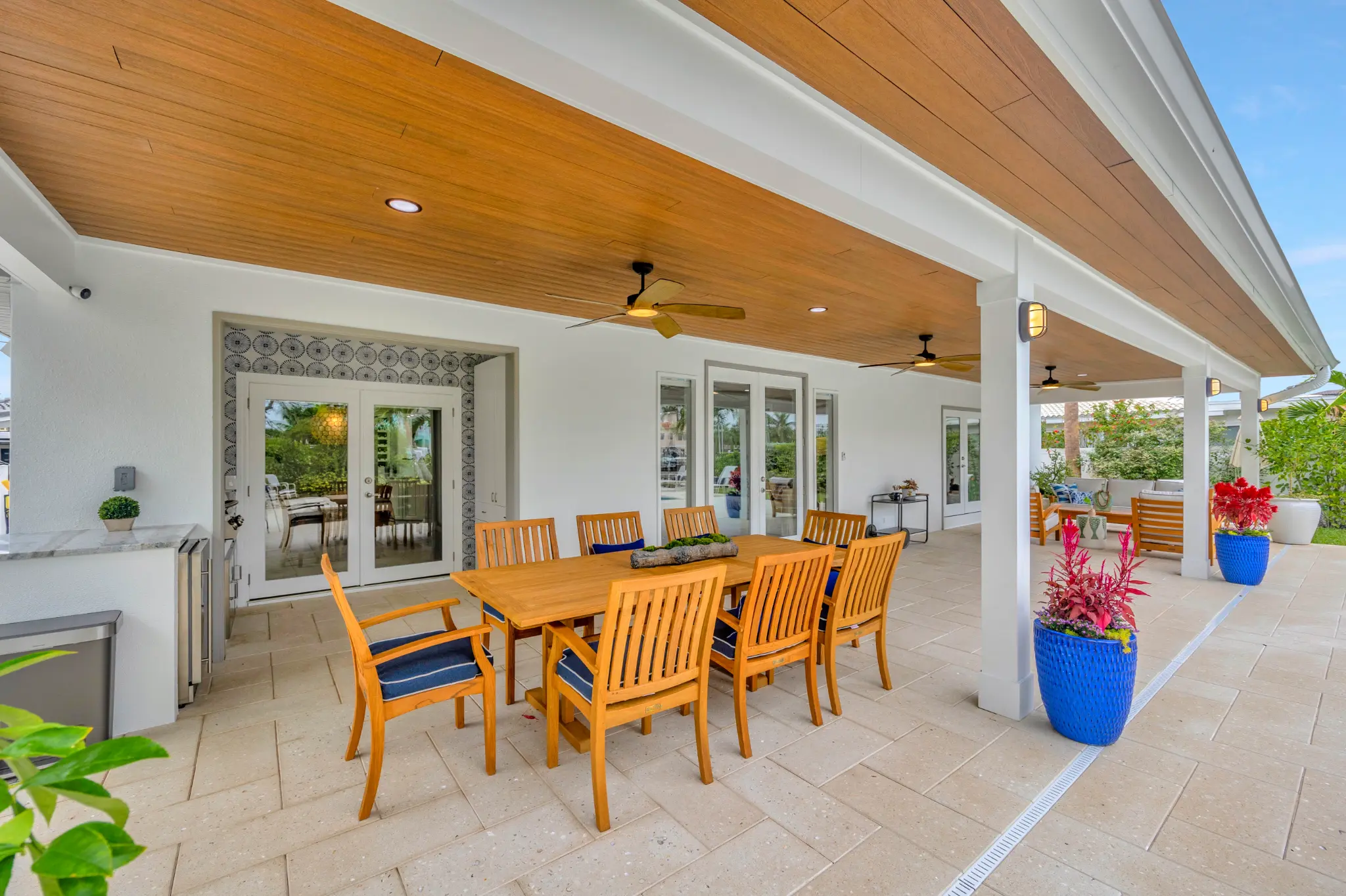 Tampa Bay whole home remodeling — completed covered outdoor kitchen and whole home remodeling project
