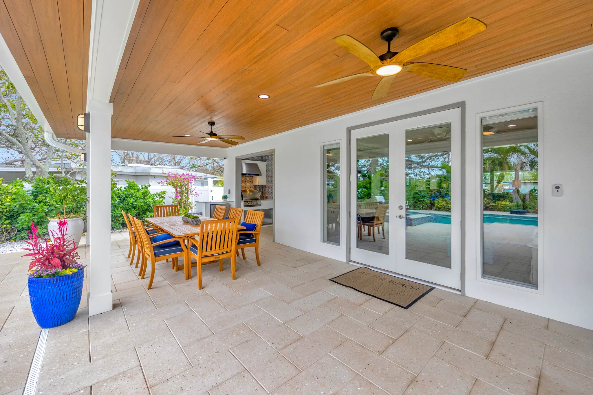 Tampa Bay whole home remodeling — completed covered outdoor kitchen and whole home remodeling project